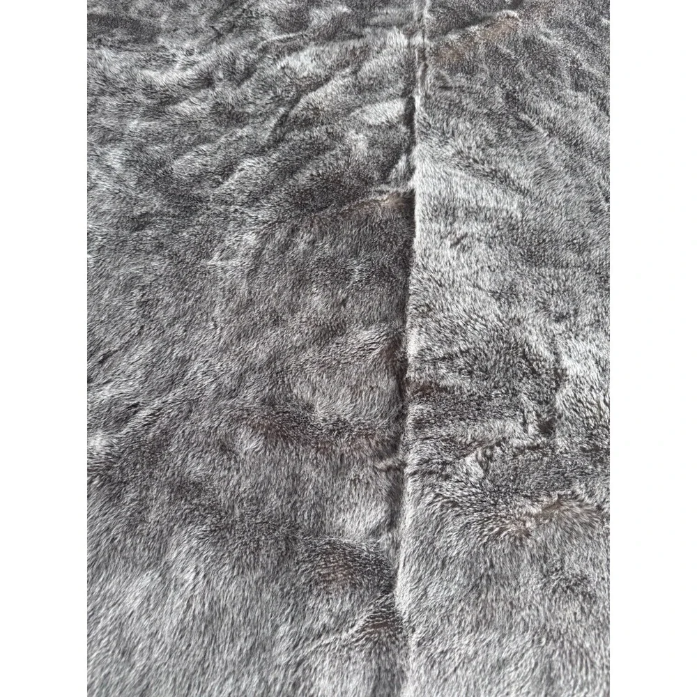 RH Restoration Hardware Faux Fur Throw Blanket Brown Tan Luxurious 50x60